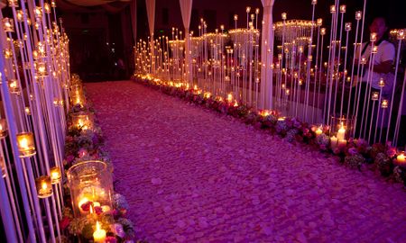 Candle lit passage decor