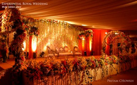 Floral stage decor for wedding