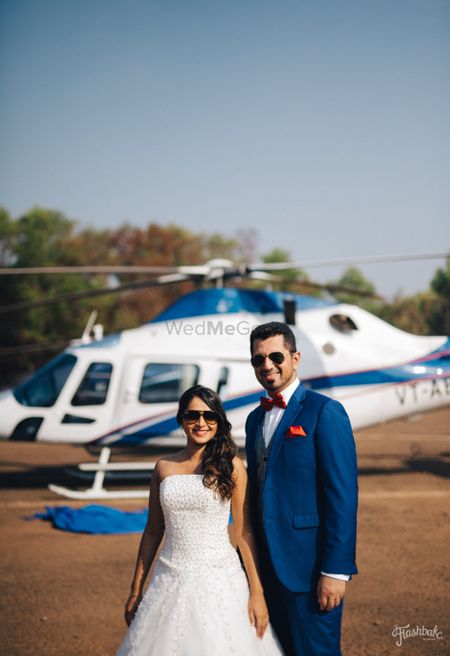 Pre wedding shoot with chopper 