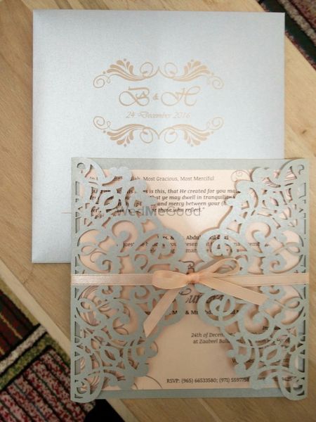 Laser cut wedding card