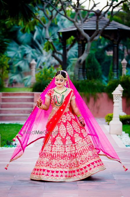 Twirling bride shot