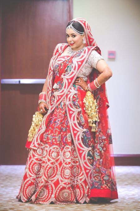 Photo of red bridal lehenga