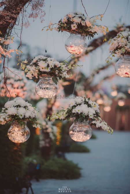 Photo of Winter wedding decor idea with hanging vases
