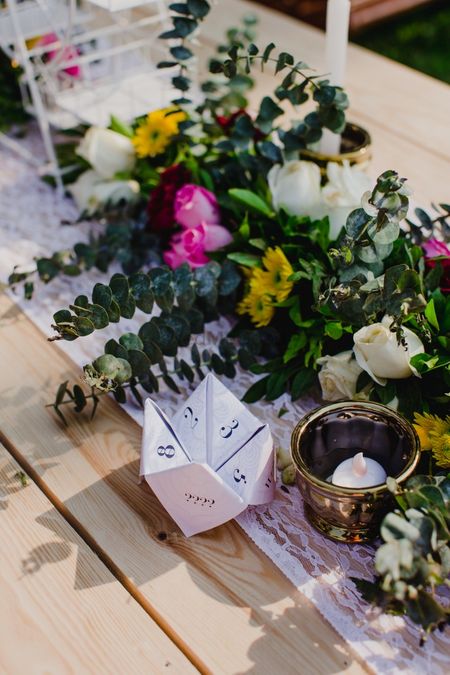 Photo of Floral table setting with personalized elements