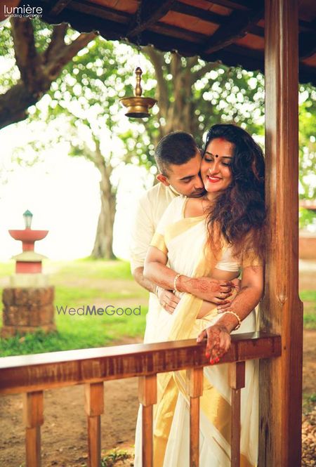 Romantic South Indian post wedding shot