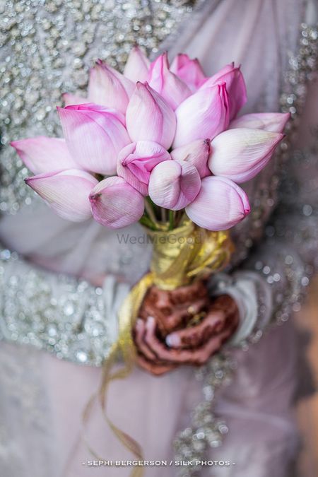 Unique bridal bouquet with tulips