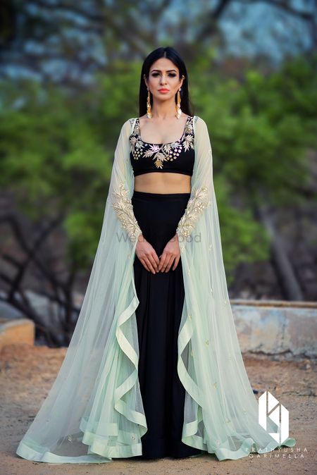 Buy Pakistani Wedding Raw Silk Black Lehenga Choli Dress – Nameera by Farooq