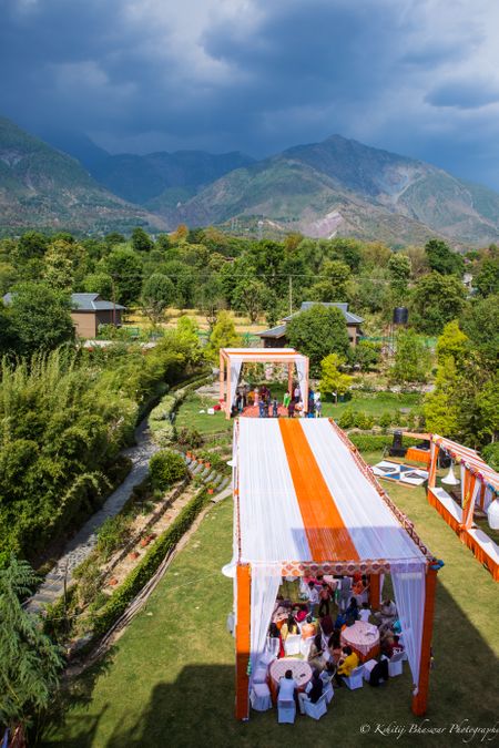 Destination wedding in the hills with pretty view