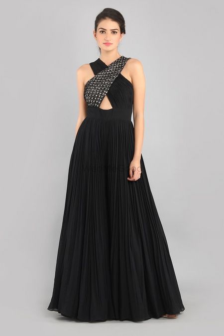 Black gown by Ridhi mehra