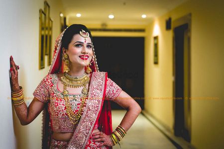 Photo of Bride in red shot