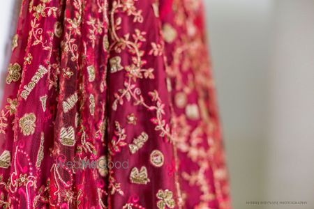 Photo of Bridal lehenga with names of men