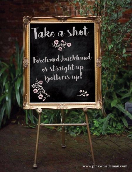 Cute bar message board with gold frame