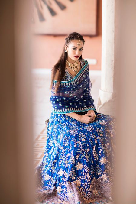 Photo of Blue bridal lehenga
