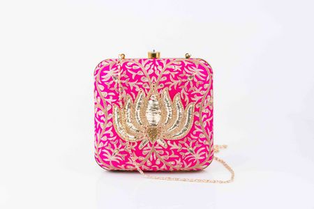 Photo of bright pink clutch