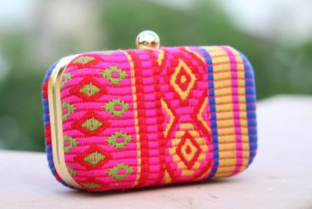 Photo of bright pink clutch