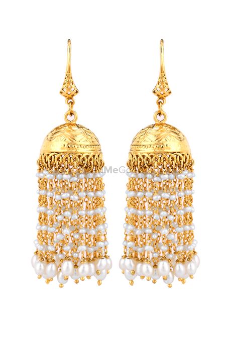 gold jhumkis earrings