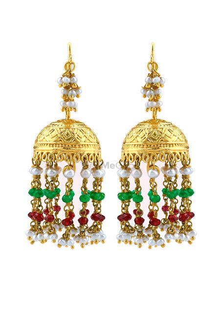 Photo of gold jhumki earrings