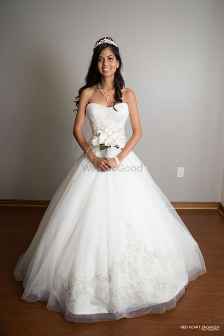 Photo of white tube gown