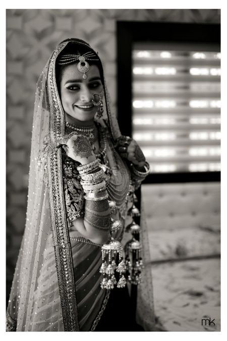 Black and white Bridal portrait