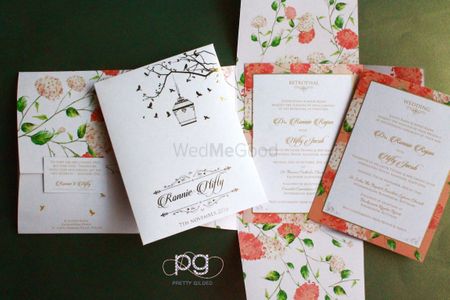 Photo of Floral Print Wedding Invitation Card