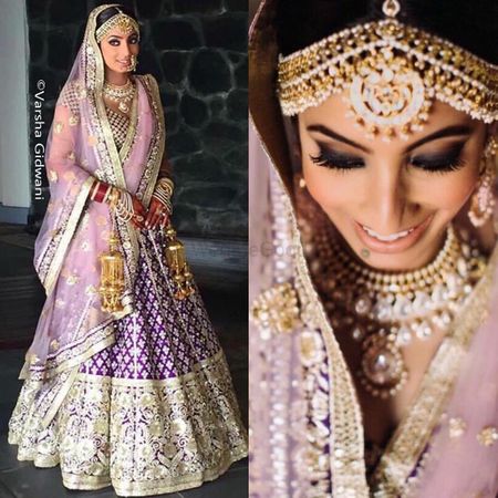 Photo of Purple and pink offbeat lehenga for bride