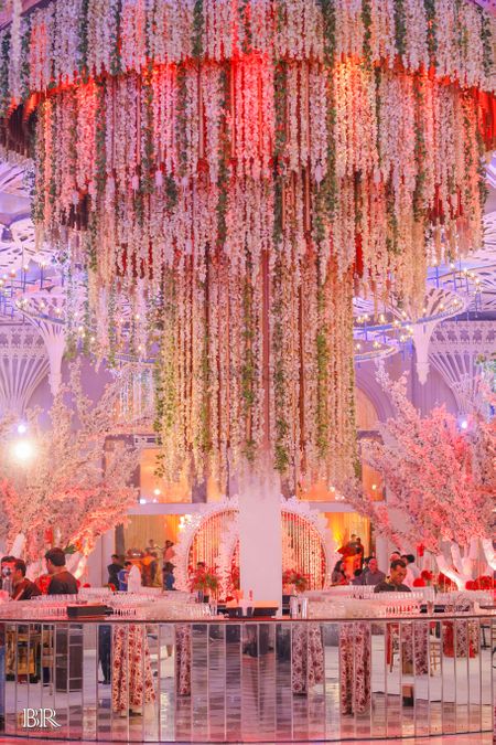 Huge floral chandelier for indoor decor