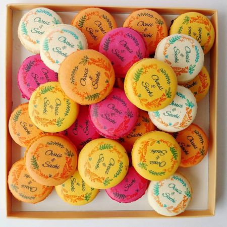 Photo of Custom printed macarons as favours