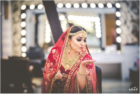 Indian bride posing on wedding day