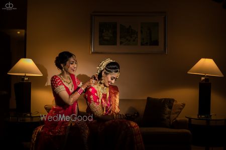 South Indian bride getting ready shot