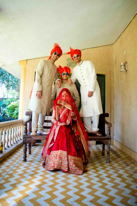 Photo of bride and her brothers