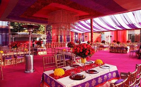 Photo of purple and red decor