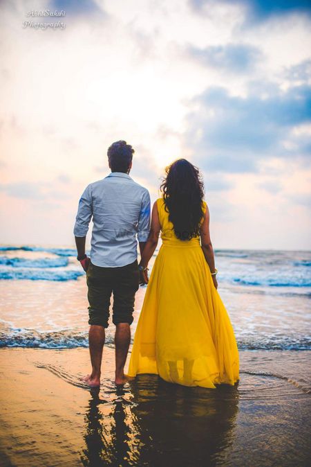 Pre wedding or honeymoon photo on the beach