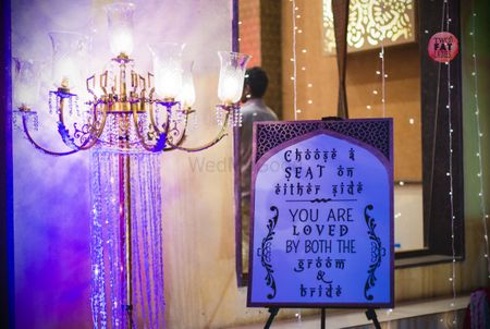 Message board decor for guests at entrance