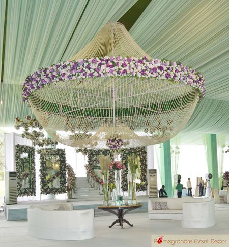 Photo of lavender and white chandelier