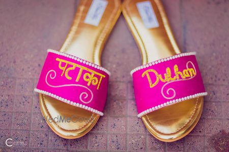 Customised bridal slippers