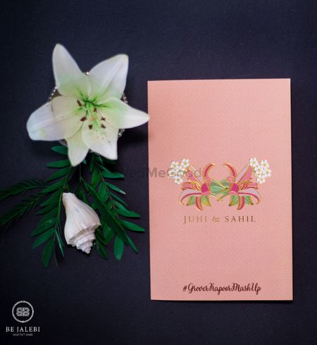 Photo of Wedding card minimal with hashtag