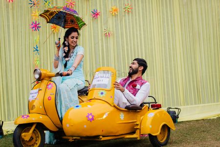 Mehendi prop photobooth scooter with side car