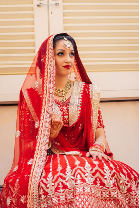 Double dupatta draping style for Sikh bride