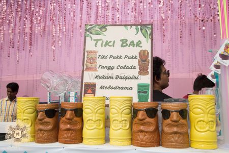 Unique tiki bar idea for a cocktail mehendi or day function