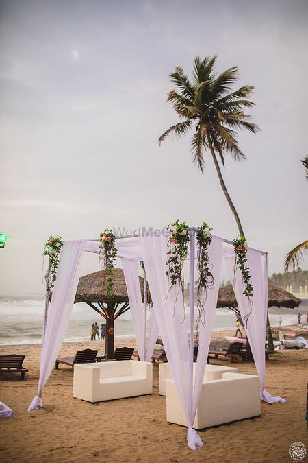 Beach wedding seating idea with mandap 