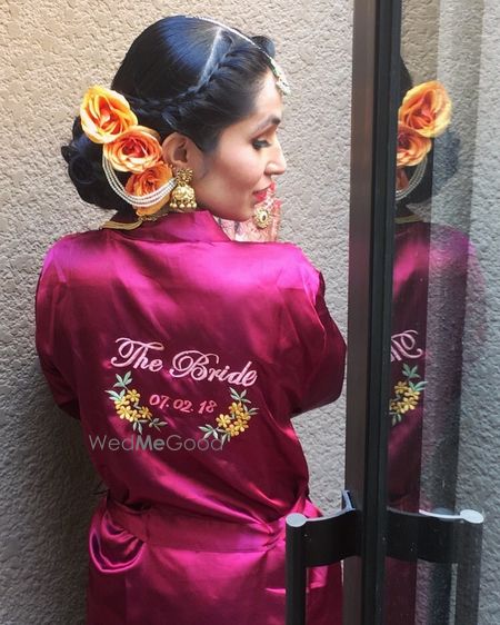 Personalised bridal robe with wedding date 