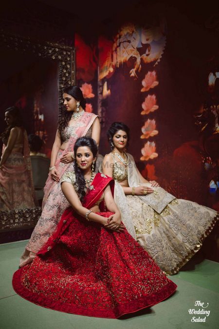 Multi Colour Thread Work Blood Red Bridal Lehenga, Crop Top Wedding Lehnga,  Indian Outfit, Wedding Dress - Etsy Finland