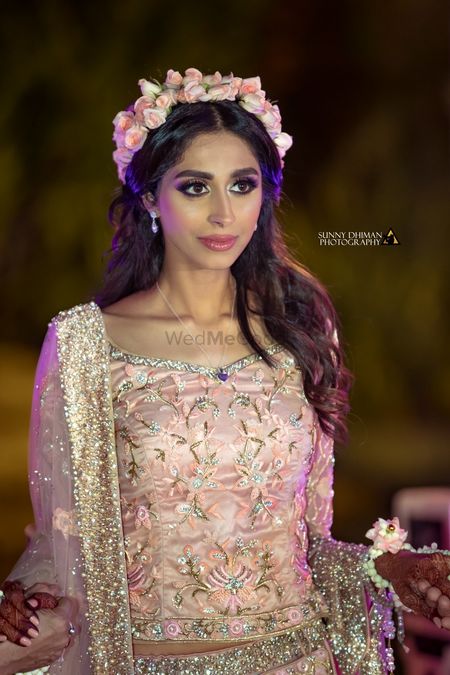 Photo of Engagement bridal look with floral headband