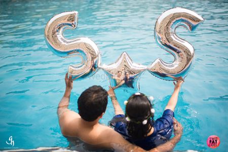 Photo of Pool party or pre wedding prop foil balloons