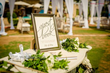 Guest book table decor 