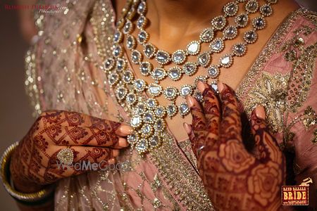 Layered diamond necklace for bride 