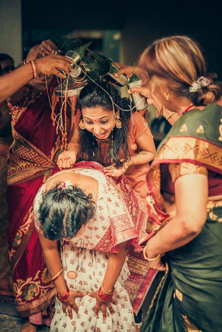 Fun bridesmaid photos in South Indian wedding 