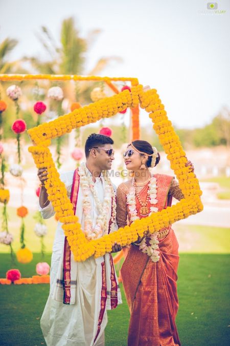 Modern South Indian wedding couple 