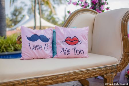 Mehendi decor with quirky cushions