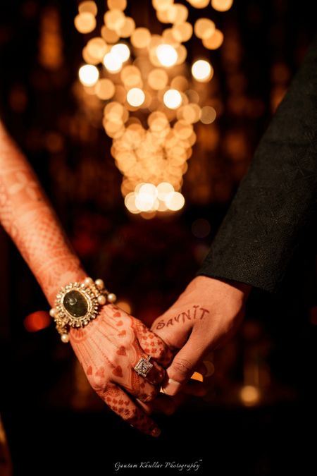 Bridal and groom hands photography